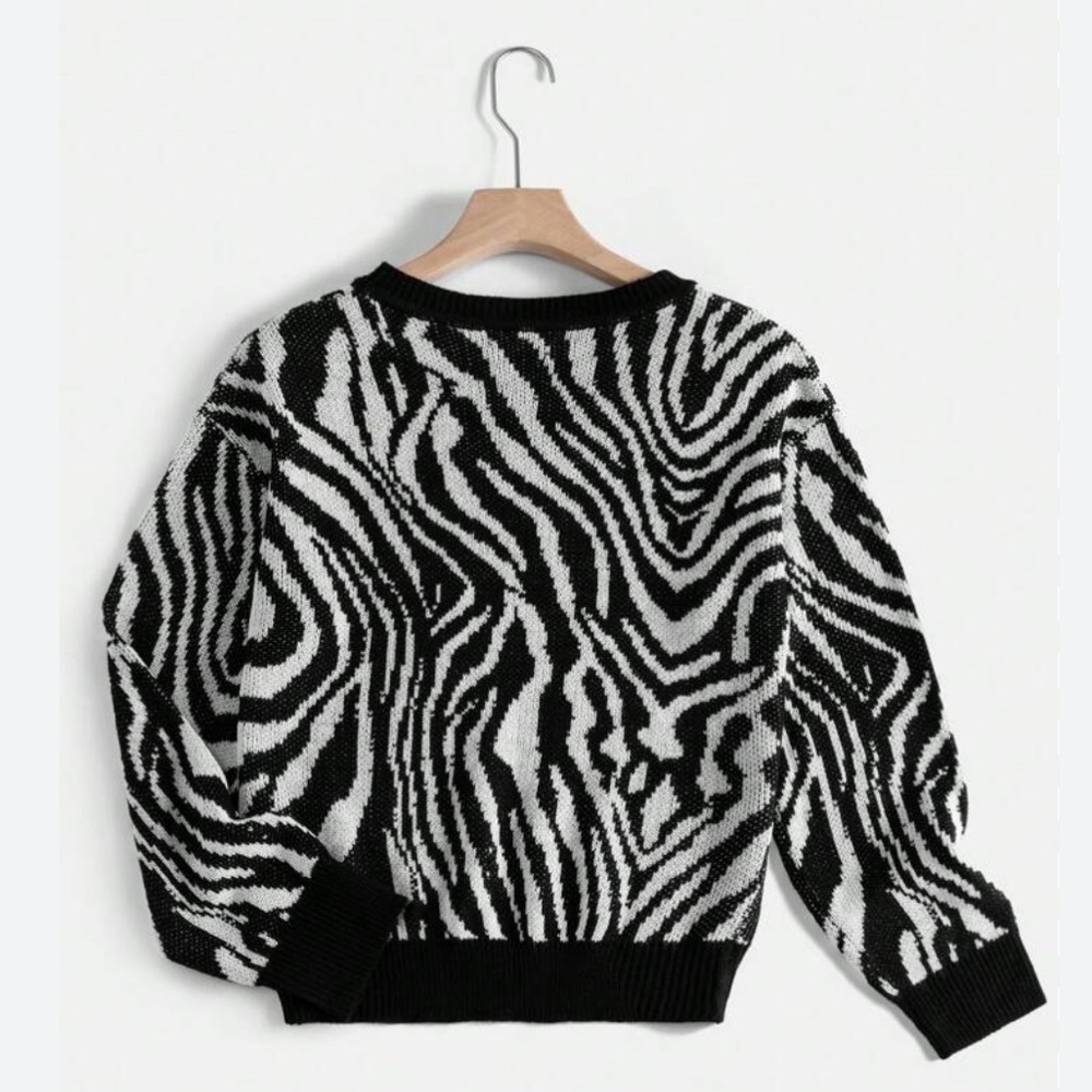 SHEIN zebra print sweater